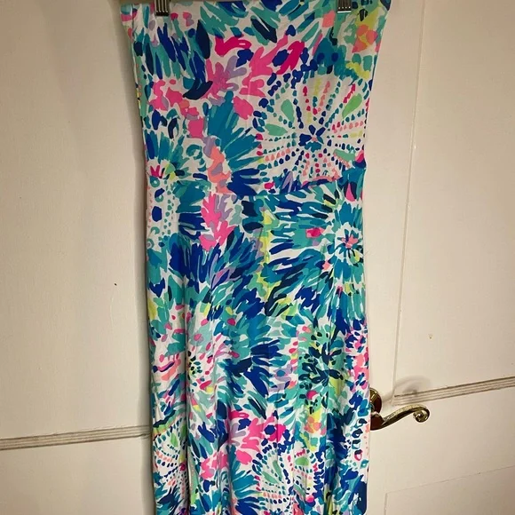LILLY PULITZER Loleta Dress Multi Dive In Strapless XXS - Picture 4 of 4